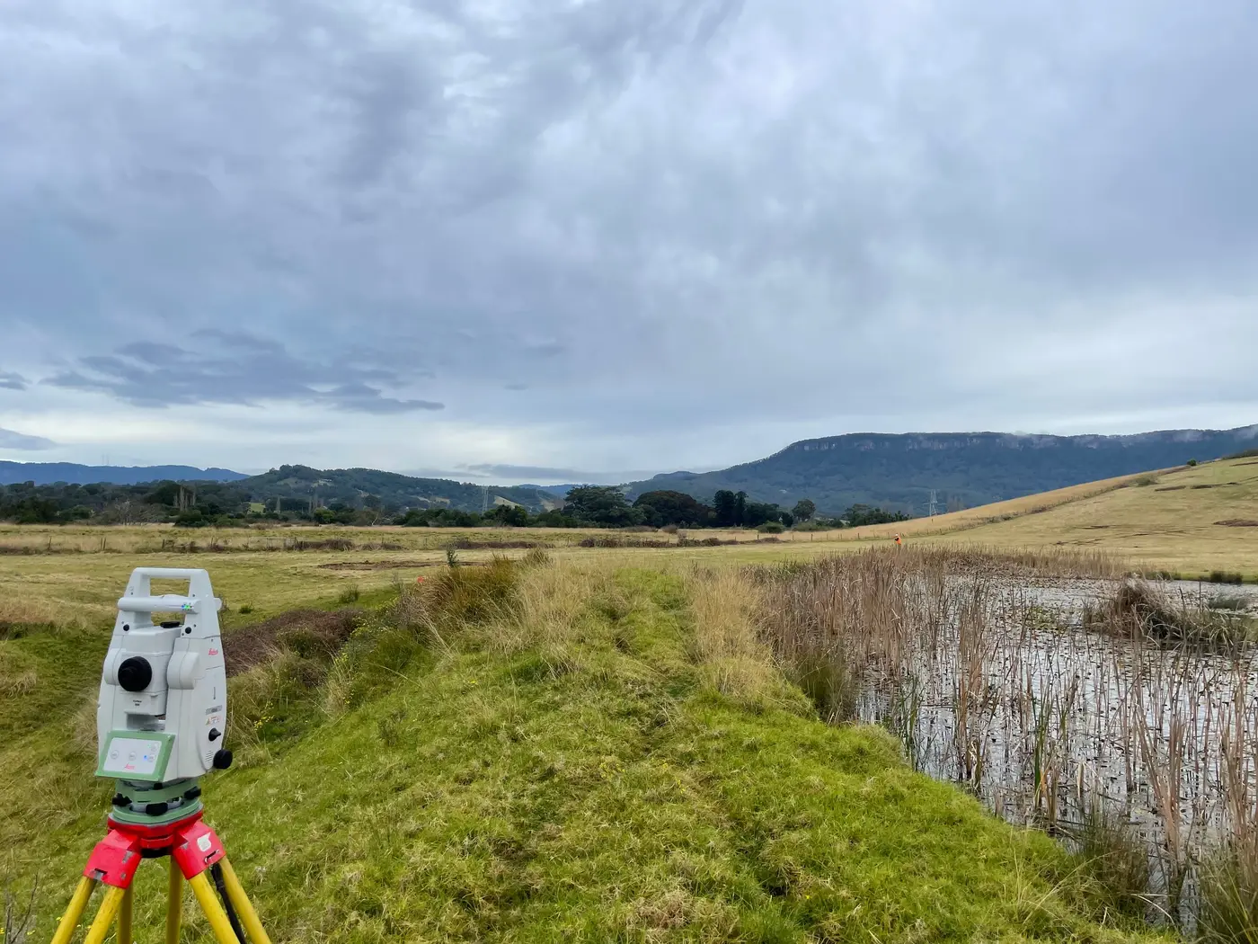 Drainage easement survey on rural land