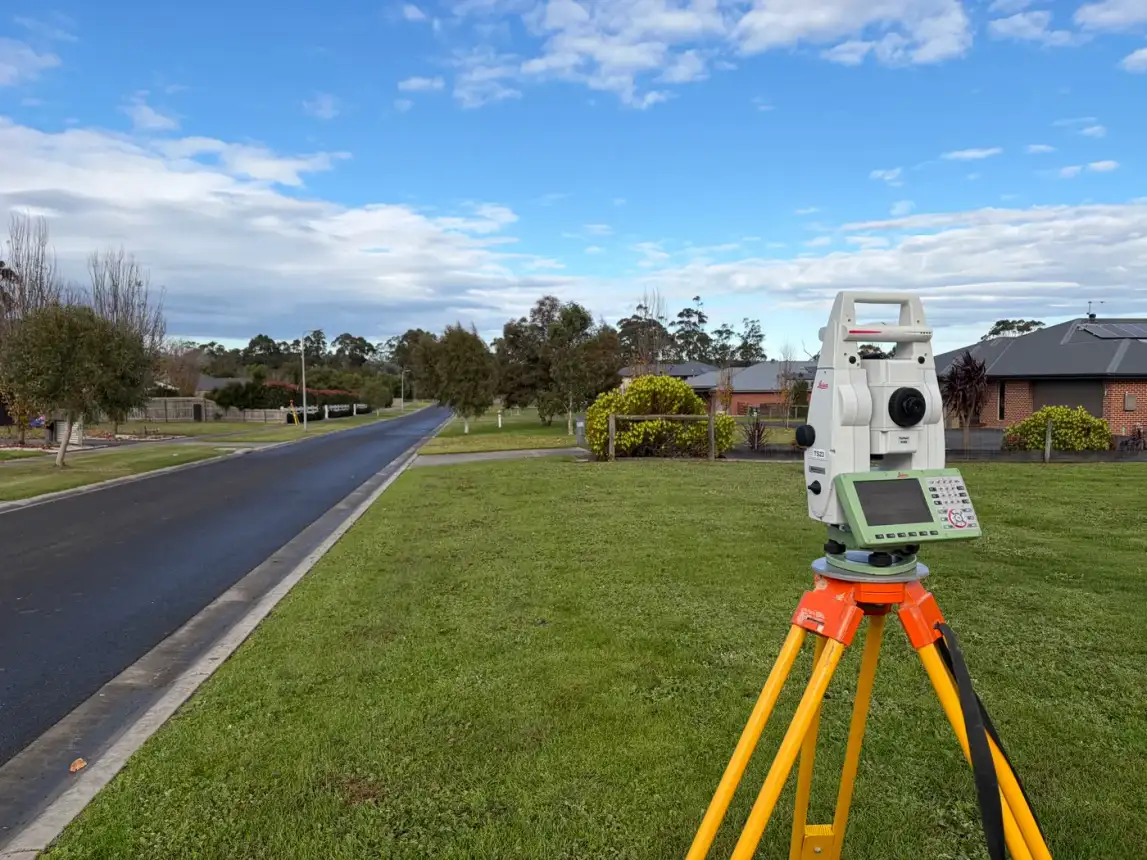 Residential street survey before construction