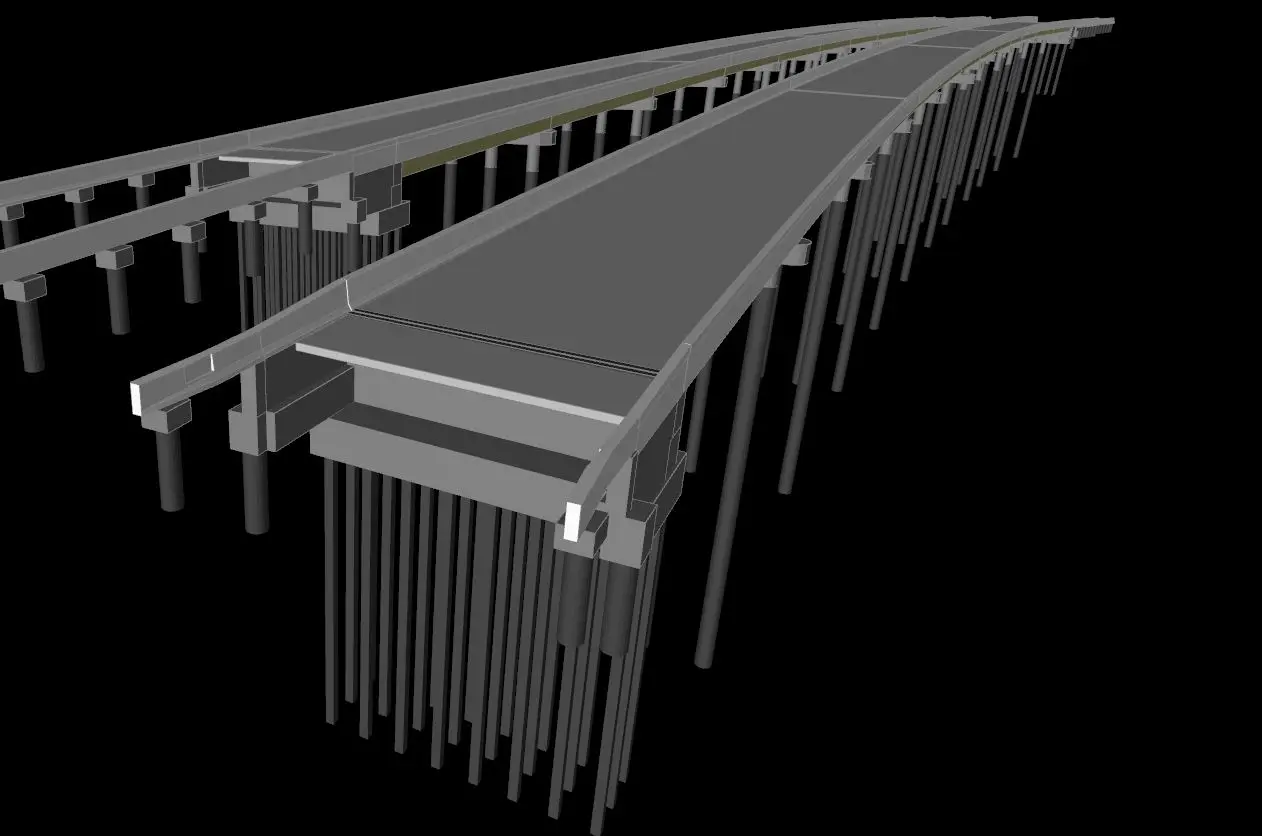 3D bridge model built from shop drawings