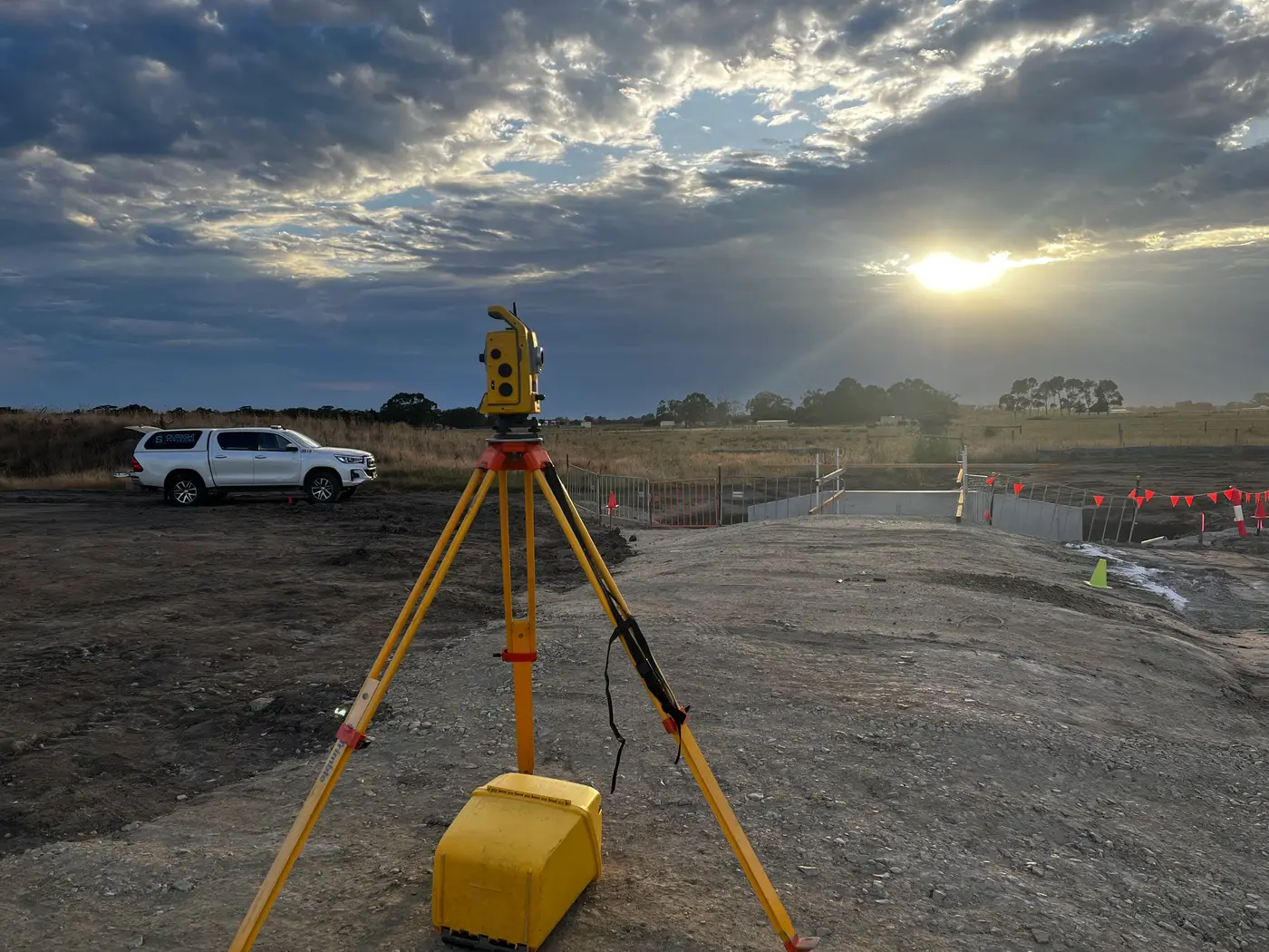 Total station on a civil earthworks site