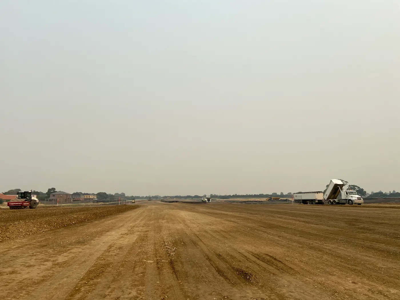 Haul road on an active earthworks site
