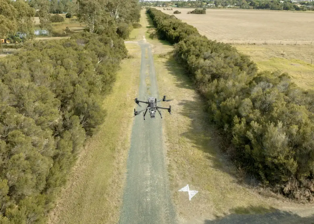 Drone capturing an earthworks site